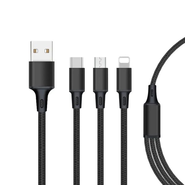 3 in 1 data cable Usb Type-C Cable Usb 2.0 Data Charging Cable for phone - Image 2