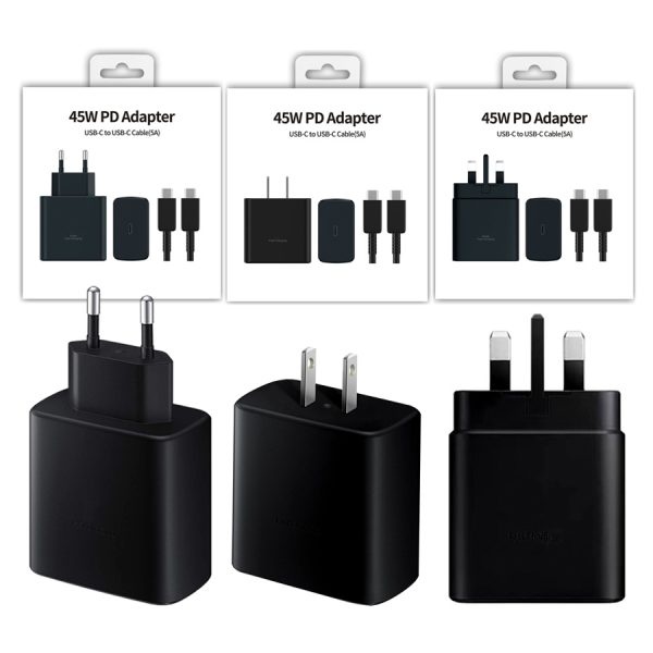 EU US UK 45W PD Type-c super Fast Charger 45W USB C Wall Quick Charging - 图片 7