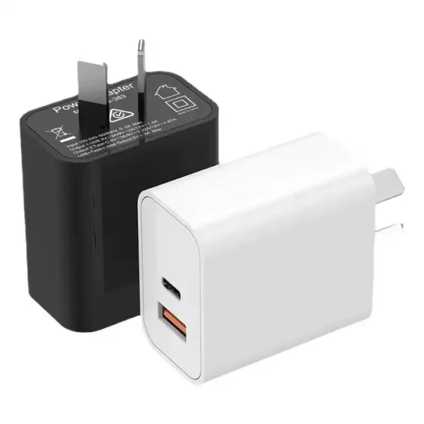 wholesale  oem odm Fast Charging 30W PD+QC3.0 USB A Dual Port Wall Charger Block