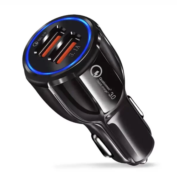 OEM 3.1A Portable Qualcomm Phone fast Charger 2 Port Usb Car Charger Quick Charge 3.0 Car Charger Dual usb - 图片 2