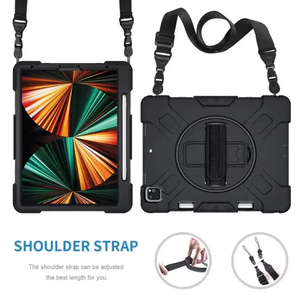 Shockproof Holder Shoulder Strap Silicone Tablet Cases For Ipad Pro 12.9 Case Tablets Cover For Ipad Case 12.9 - 图片 6