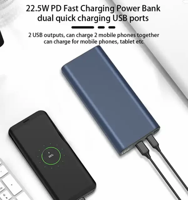 PD wholsell manufacture metal 20000mah quick charge 3.0 20000 mah 22.5w power bank power banks - 图片 2