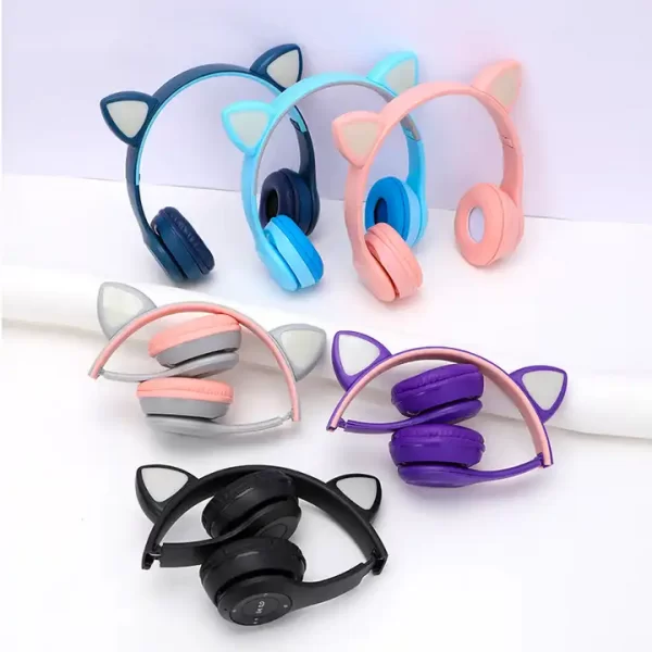 headphones bluetooth 5.0 wireless earphones girls the best mobile game cat ear headphones - Image 2