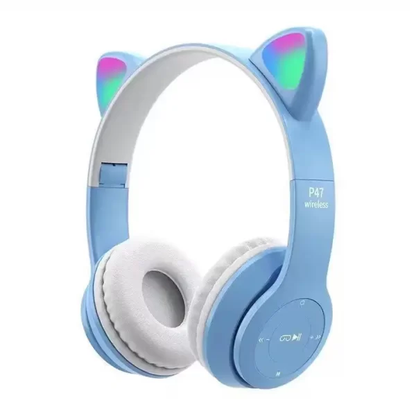 headphones bluetooth 5.0 wireless earphones girls the best mobile game cat ear headphones - Image 3