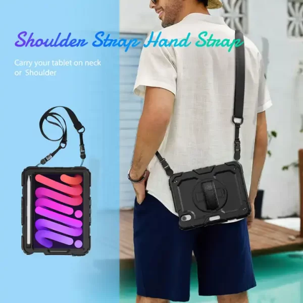 360 Rotation Hand Strap&Kickstand Silicone Tablet Case for Ipad Mini 6 8.3Inch 2021 Protective Cover - 图片 4