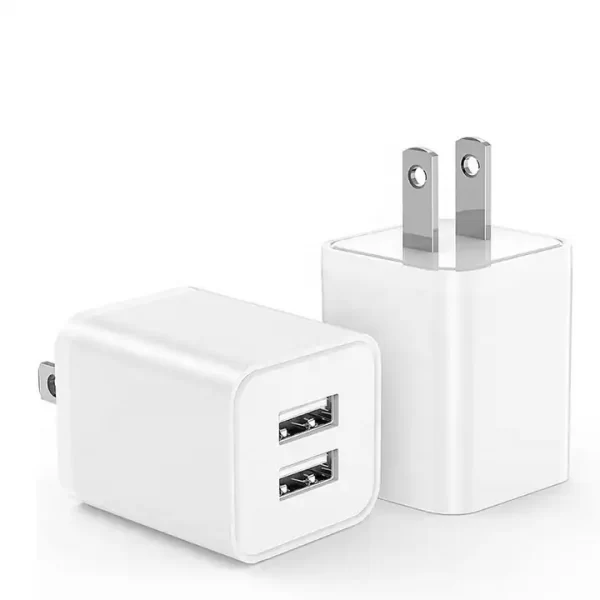 Fast Charging 5V 2.4A Dual USB Ports Mini Adapter US Plug Wall Charger - Image 3