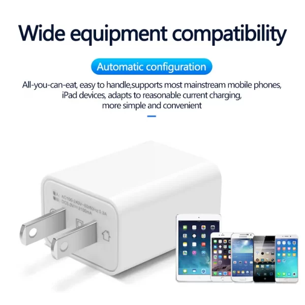 Portable Mobile phone Cube USB Power Adapter Fast charging 5V2A US Plug Wall Charger For iphone Charger - 图片 4