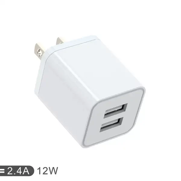 Fast Charging 5V 2.4A Dual USB Ports Mini Adapter US Plug Wall Charger