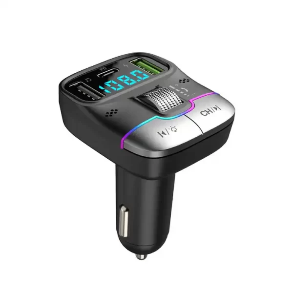 Dual USB Qc PD FM Modulator Audio Adapter Car Charger Cigarette lighter 3d Car Mp3 Player fm transmitter bluetooth 5.3 for car