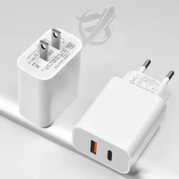 wholesale  oem odm Fast Charging 30W PD+QC3.0 USB A Dual Port Wall Charger Block - 图片 4