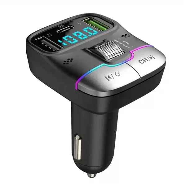 Dual USB Qc PD FM Modulator Audio Adapter Car Charger Cigarette lighter 3d Car Mp3 Player fm transmitter bluetooth 5.3 for car - 图片 7