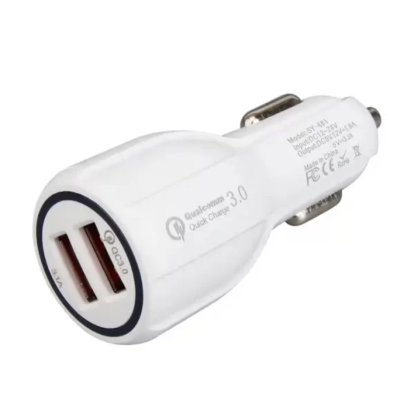 OEM 3.1A Portable Qualcomm Phone fast Charger 2 Port Usb Car Charger Quick Charge 3.0 Car Charger Dual usb - 图片 3