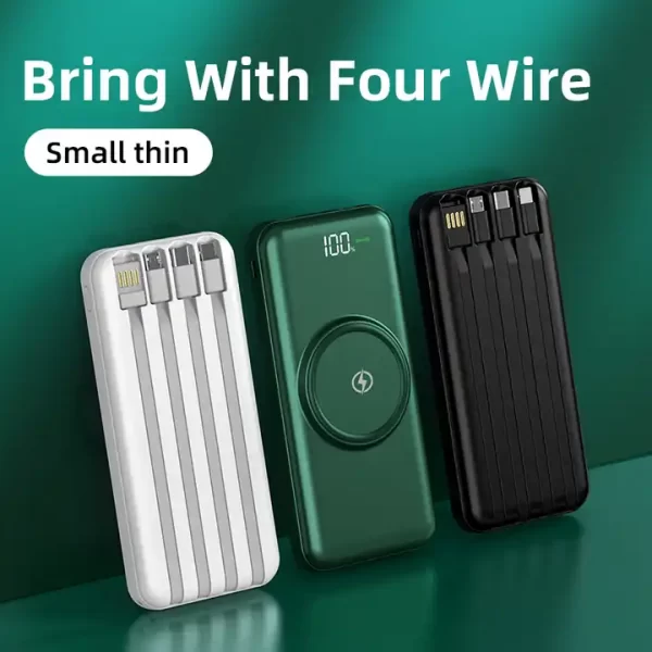 wireless power bank built in cable ultra thin portable charger power bank for iphone  for samsung - 图片 9