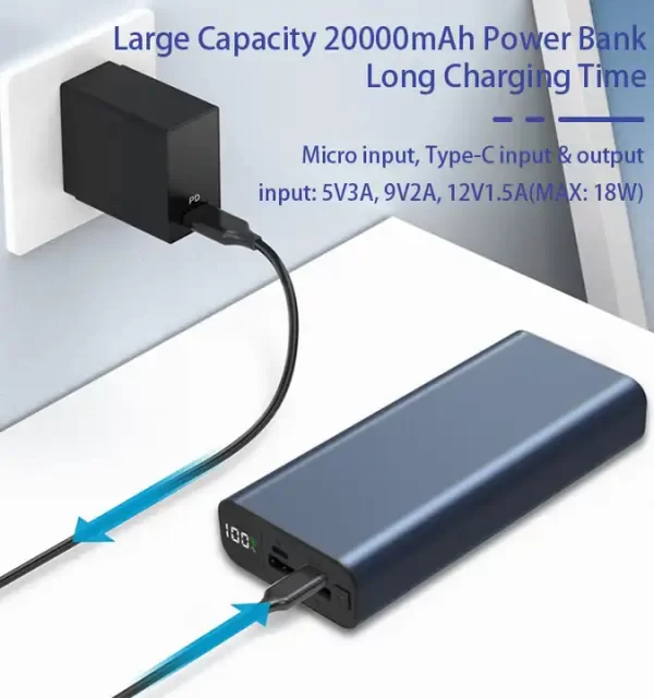 PD wholsell manufacture metal 20000mah quick charge 3.0 20000 mah 22.5w power bank power banks - 图片 5