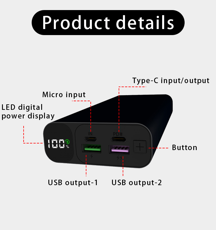 PD wholsell manufacture metal 20000mah quick charge 3.0 20000 mah 22.5w power bank power banks