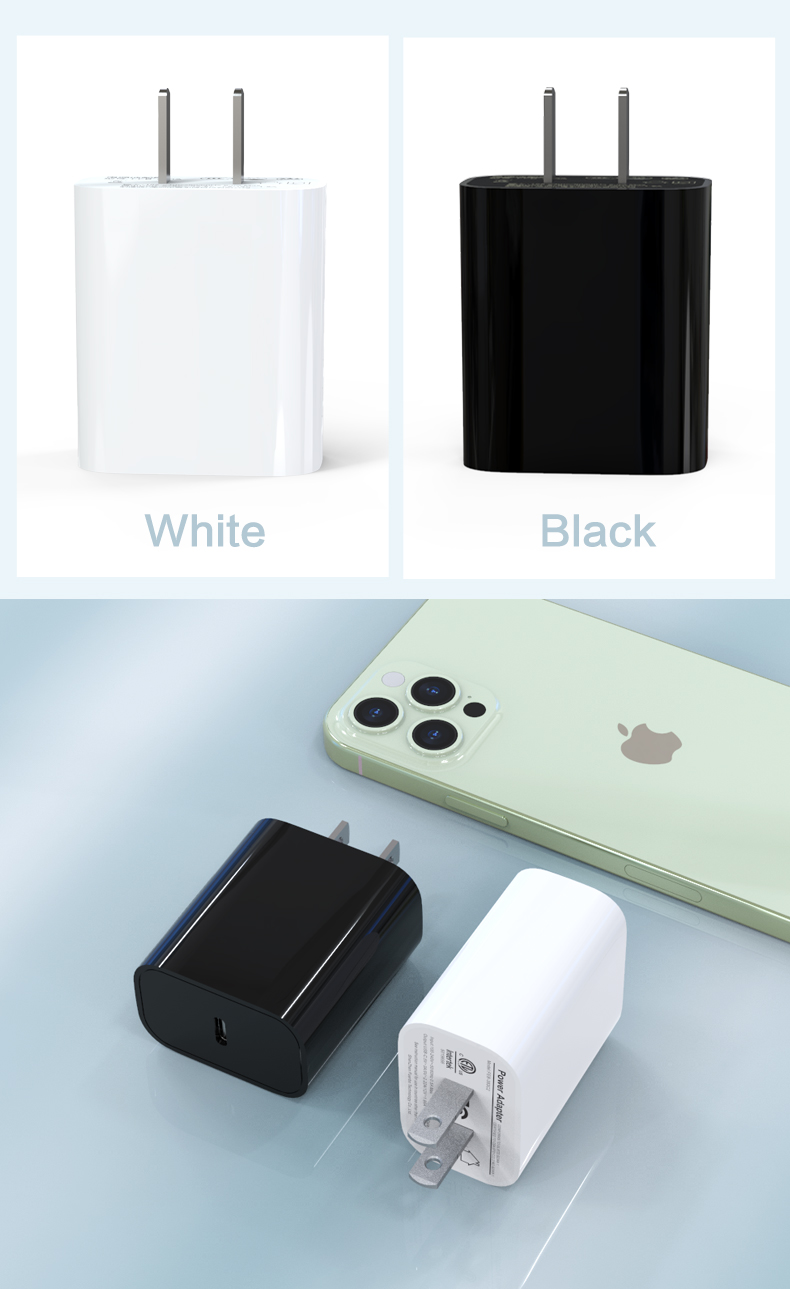 PD20W USB C Power Adapter US Plug Fast Charging Block Phone Charger with 3ft TYPE-C for iphone