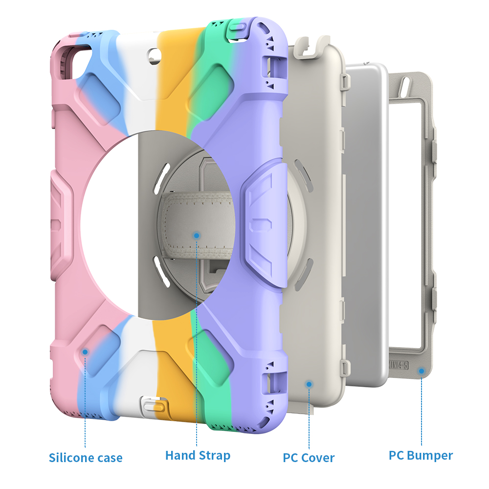 7.9 Inch Rainbow Shockproof Hand Strap Kickstand Tablet Cover For Ipad Mini 5 4 Case For Kids