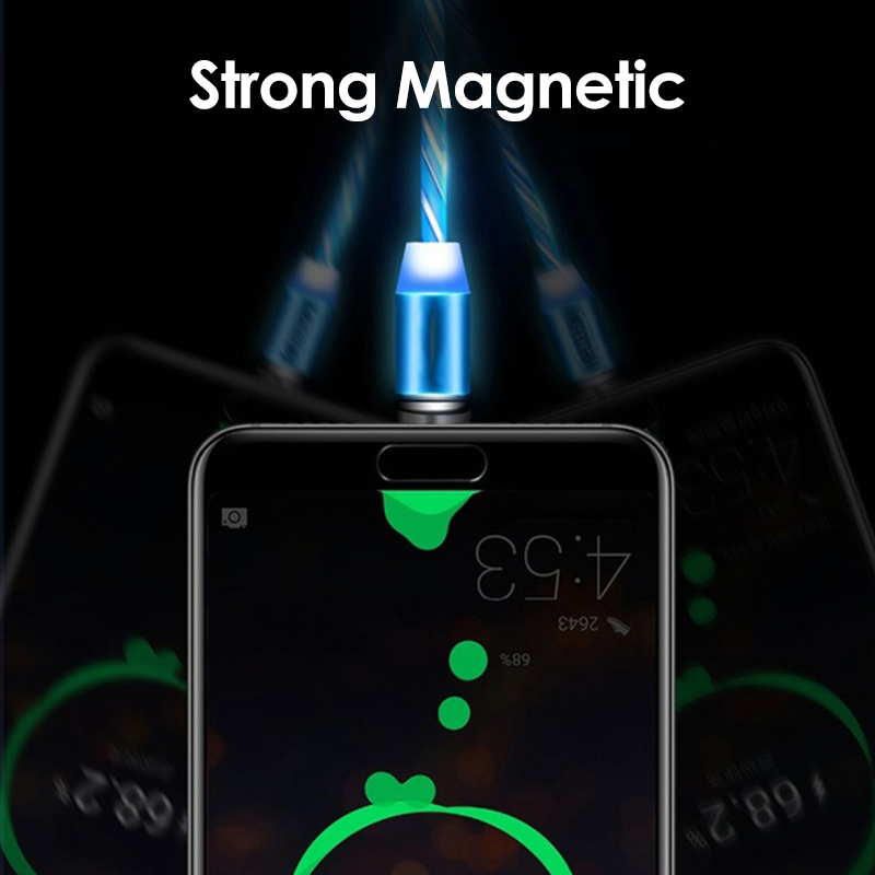 Factory Original  led magnetic type c 2A fast charging led  multi magnetic usb charging cable for data cable