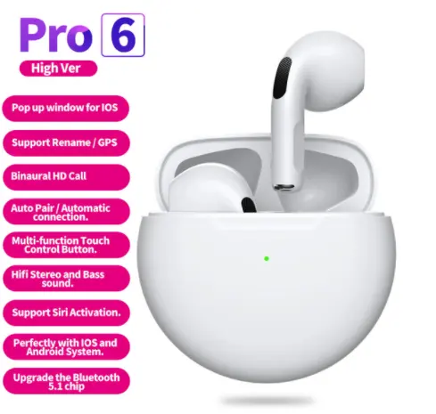 2023 Wholesale Bulk Items BT Earphone Pro4 Pro 5 6 Pro6 TWS Consumer Electronics Earphone Headphones Wireless Earbuds