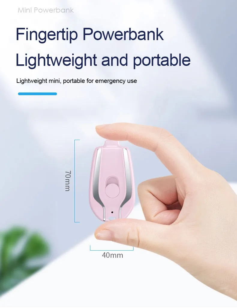 Portable Mini Keychain Power Banks 1500mAh Backup Charge Emergency Power Bank