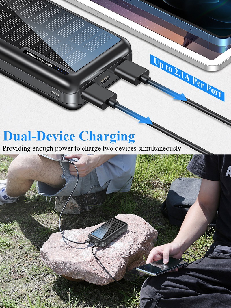 Wholesale Fast Charge Type C Solar Light Power Banks Portable Charger Business Power Bank Solar For Iphone 12