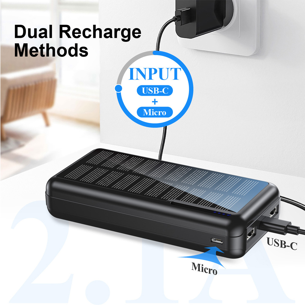 Wholesale Fast Charge Type C Solar Light Power Banks Portable Charger Business Power Bank Solar For Iphone 12