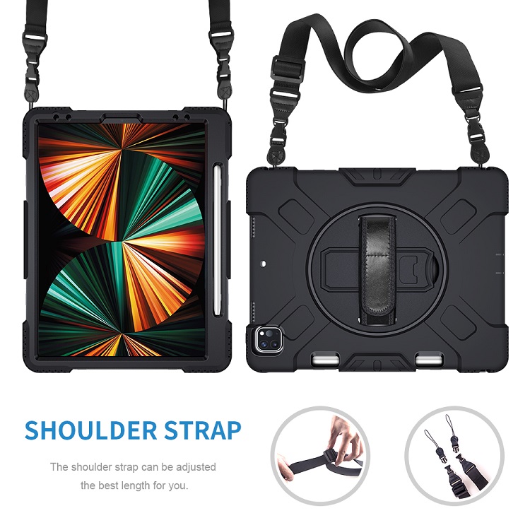 Shockproof Holder Shoulder Strap Silicone Tablet Cases For Ipad Pro 12.9 Case Tablets Cover For Ipad Case 12.9